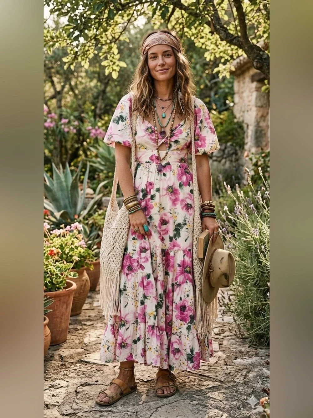 Abercrombie & Fitch tiered maxi dress with a pink floral print. Size small NWT